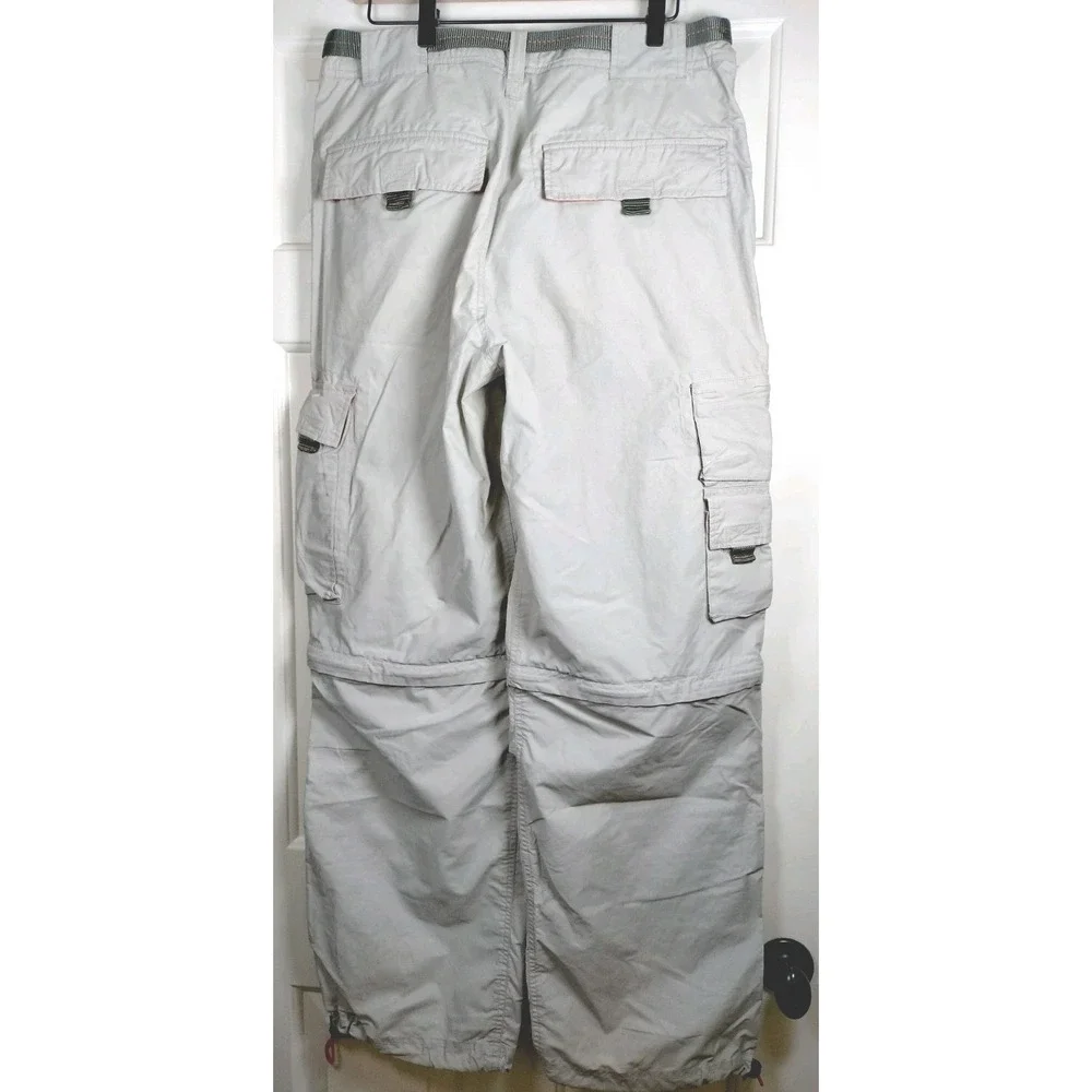 Route 66 Convertible Cargo Pants Men 36x32(31) Khaki Beige Hiking Work STAINS